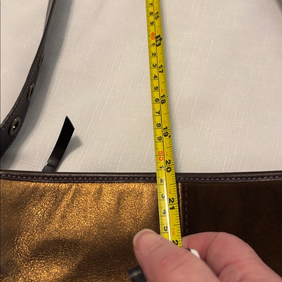 VTG Coach Brown Patchwork crossbody & wristlet Suede leather canvas boho Y2K - Picture 16 of 16